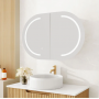 Athena 900mm LED Oval Wall-Hung Shaving Cabinet